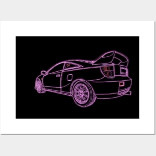 Neon Toyota celica Posters and Art